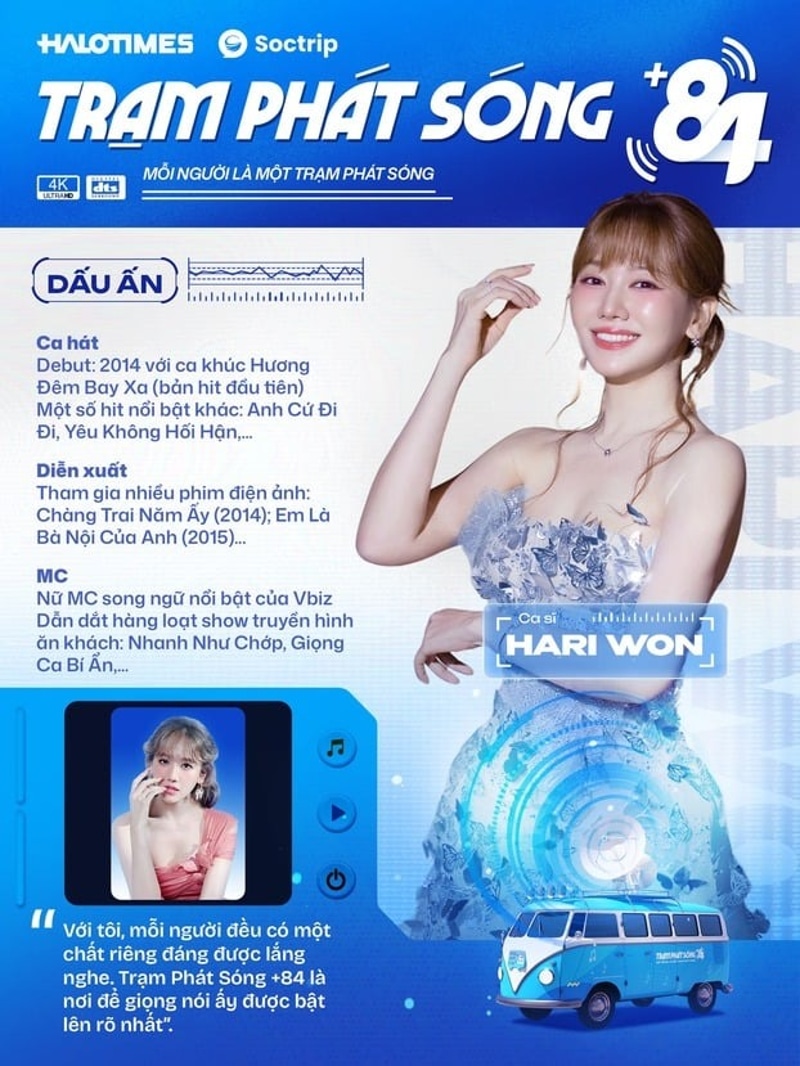 Hari Won là một trong những nghệ sĩ đồng hành cùng chương trình Trạm phát sóng 84